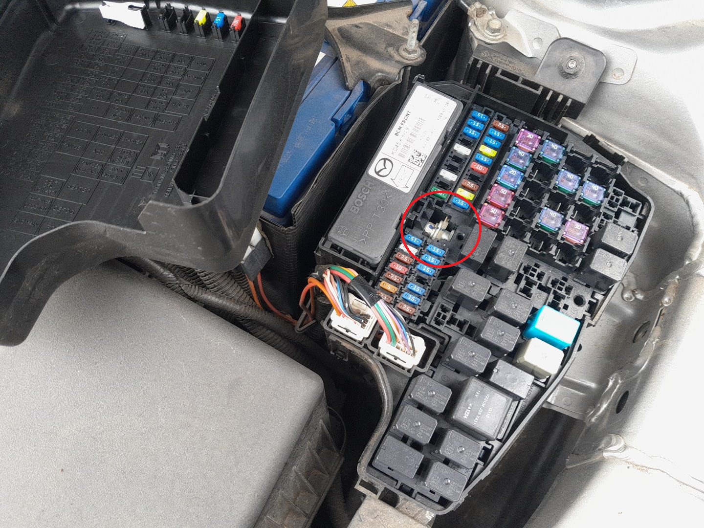 Mazda 6 test terminal location used for manual oil light reset