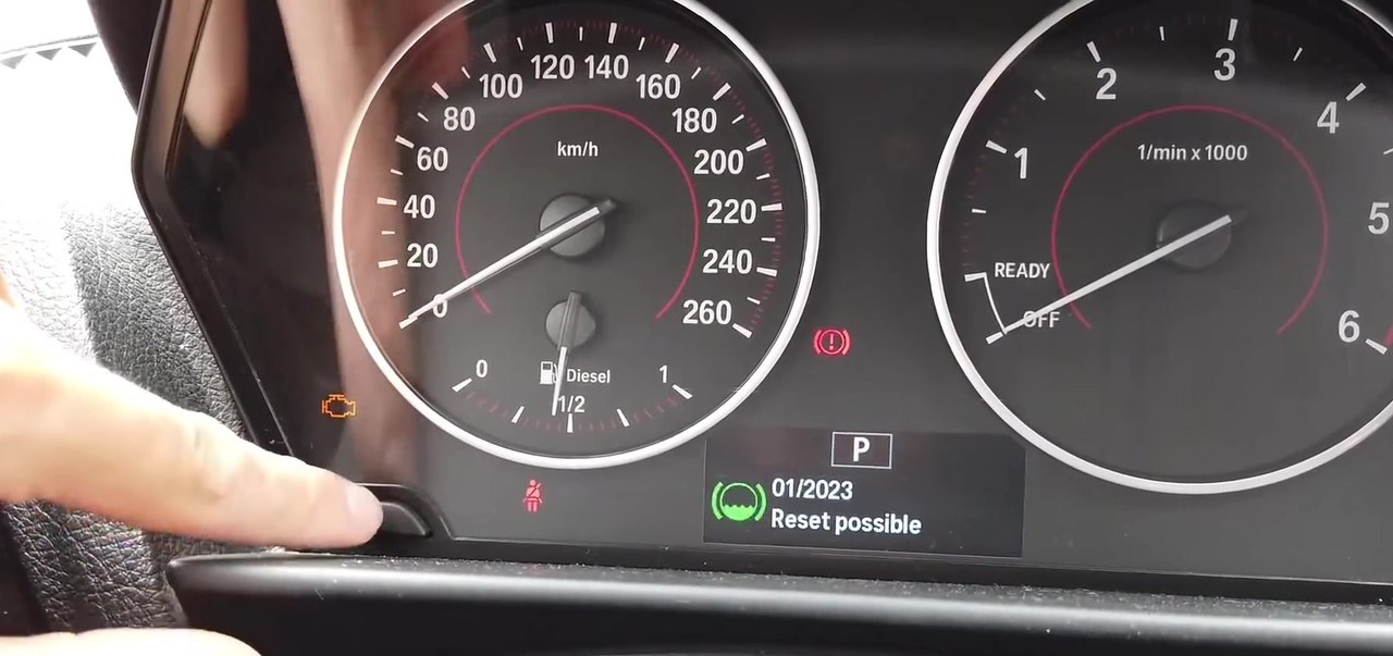 BMW 1 Series F20 cluster service reset with the BC stalk button and Reset possible prompt