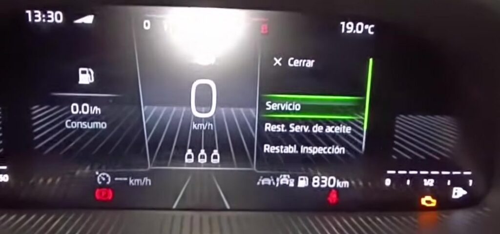 Skoda Kamiq virtual cockpit service reset menu