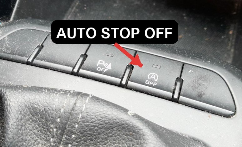 Kia Stonic Auto Stop ISG OFF button on the centre console