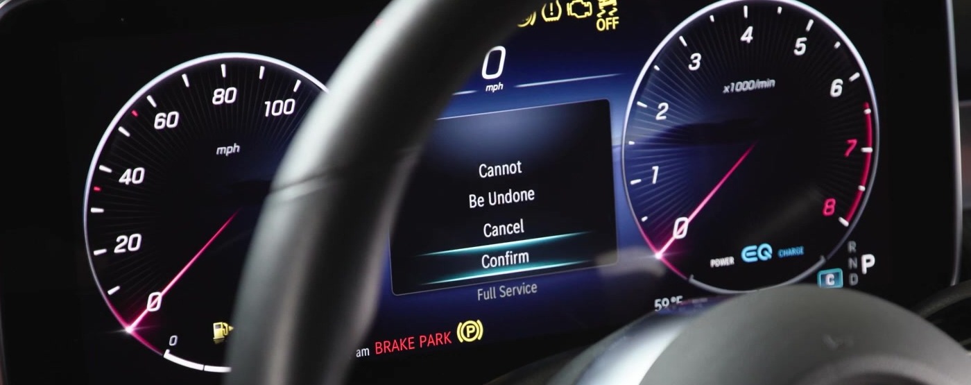 Mercedes W206 Cannot be undone confirmation with Confirm highlighted