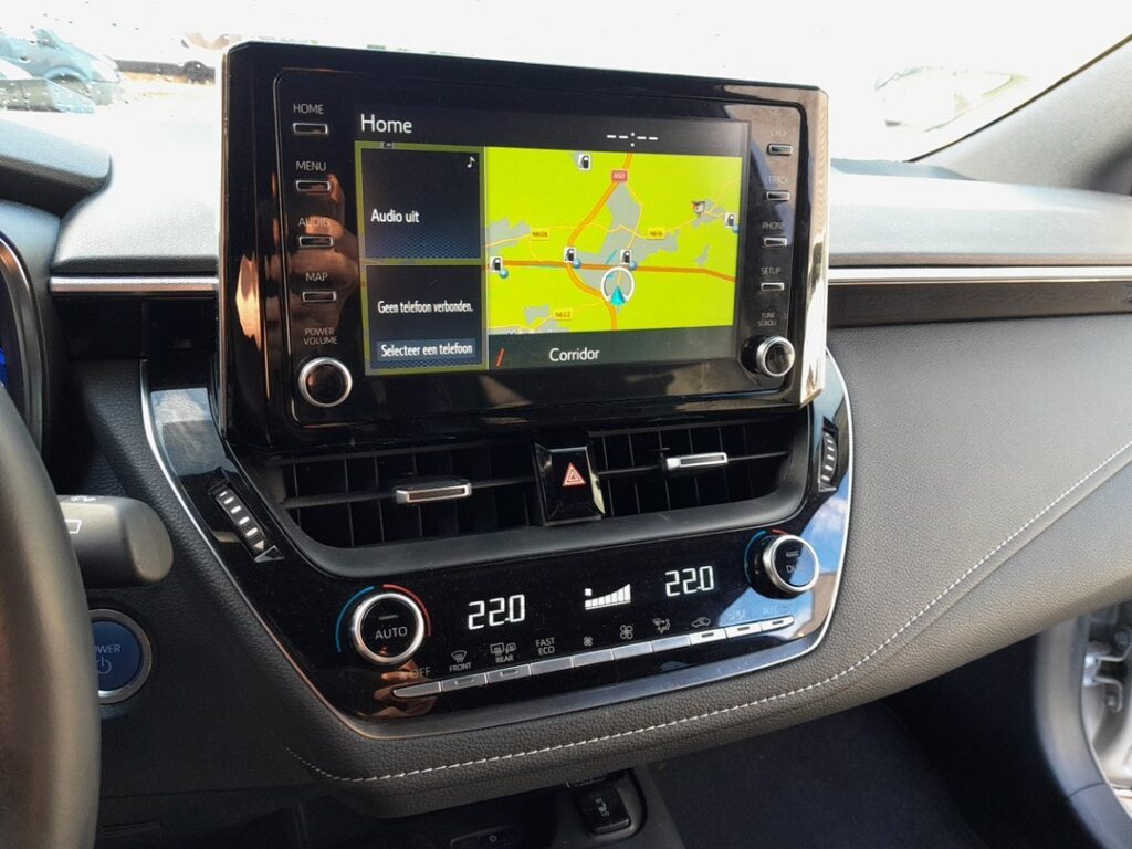 Touchscreen infotainment head unit on the Toyota Corolla Mk12 (E210)