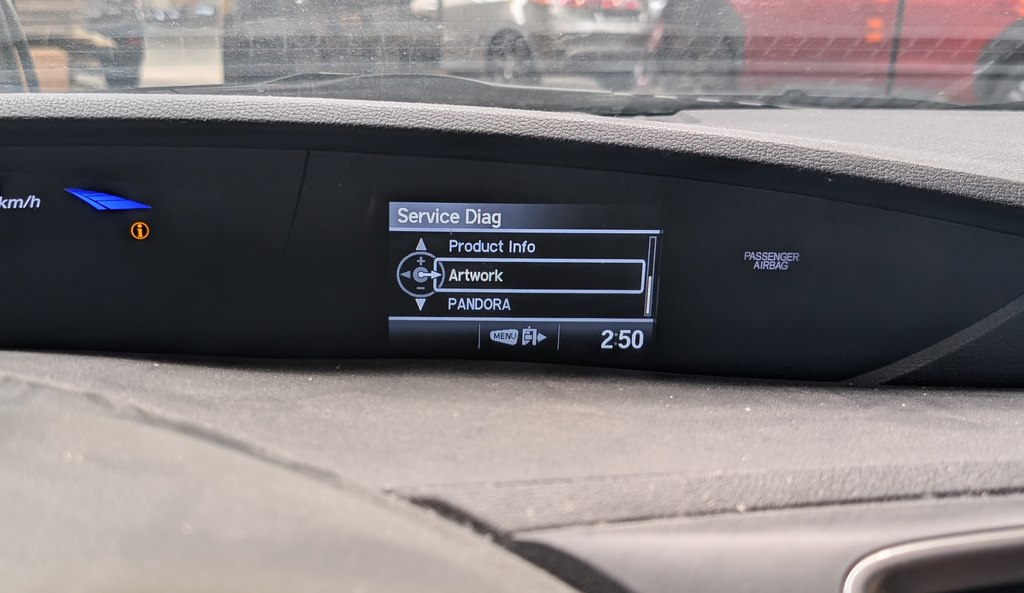 Hidden Service Diag menu on the Honda Civic (FK) i-MID display