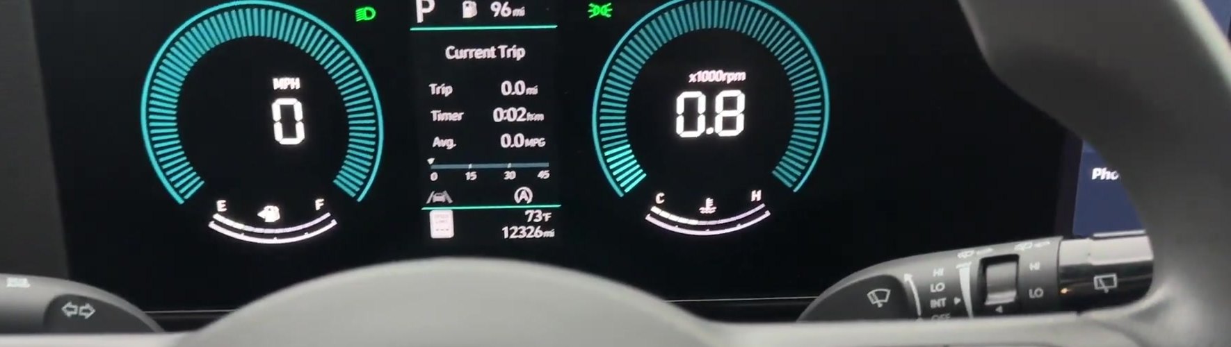 Hyundai Kona SX2 wide digital instrument cluster