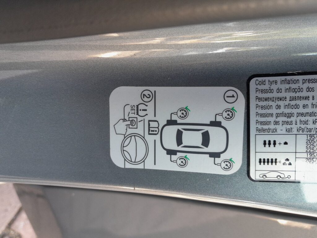 Kia Ceed CD TPMS SET reset sticker