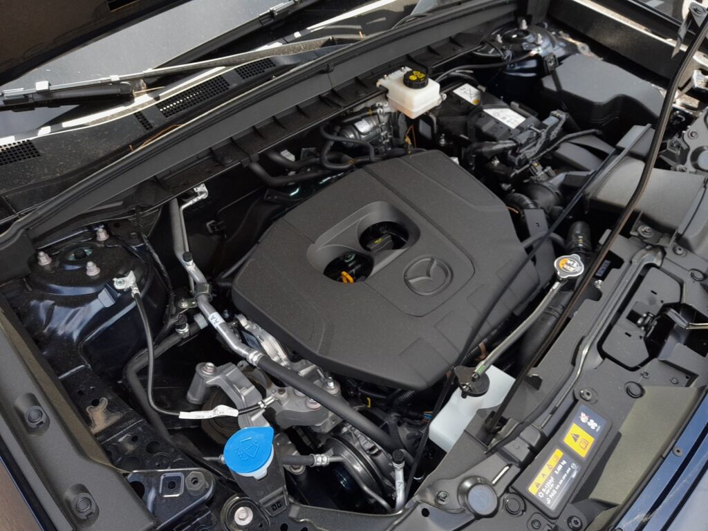 Mazda CX-5 engine bay and 12V battery