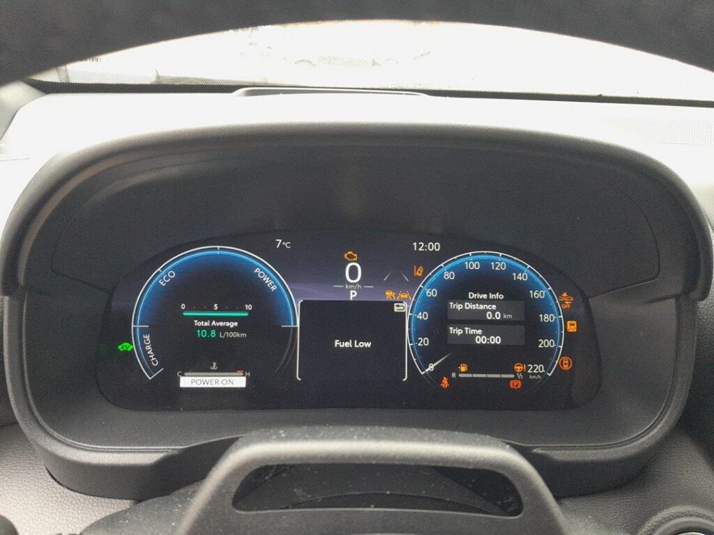 Toyota Yaris Cross digital instrument cluster