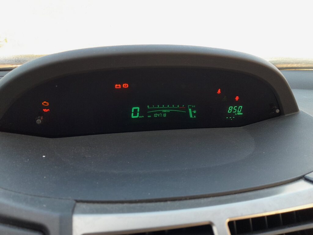 Toyota Yaris P9 instrument cluster and warning lamps