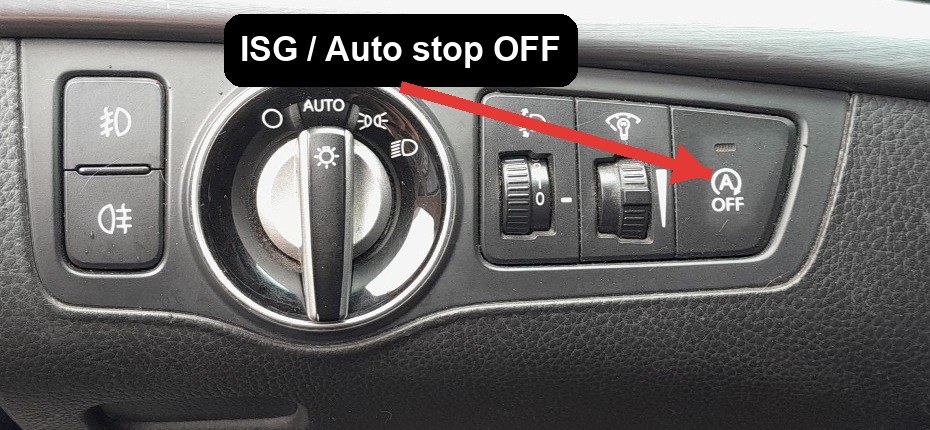 ISG auto stop OFF button in the Hyundai i40