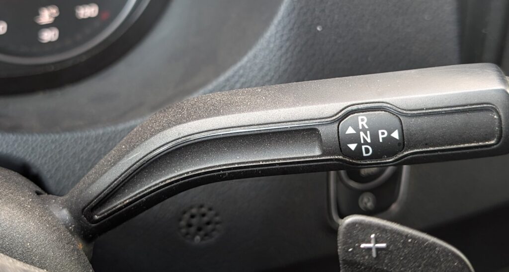 DIRECT SELECT gear stalk on the Mercedes Sprinter used to select Neutral