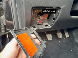 OBD-II diagnostic port location on the Hyundai i30 Mk3 (PD) 2017-Present