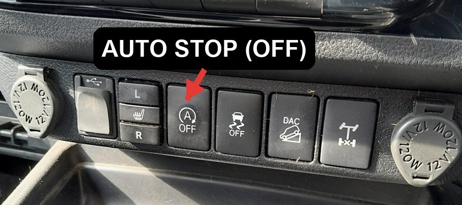 Toyota Hilux Auto Stop and Start cancel button