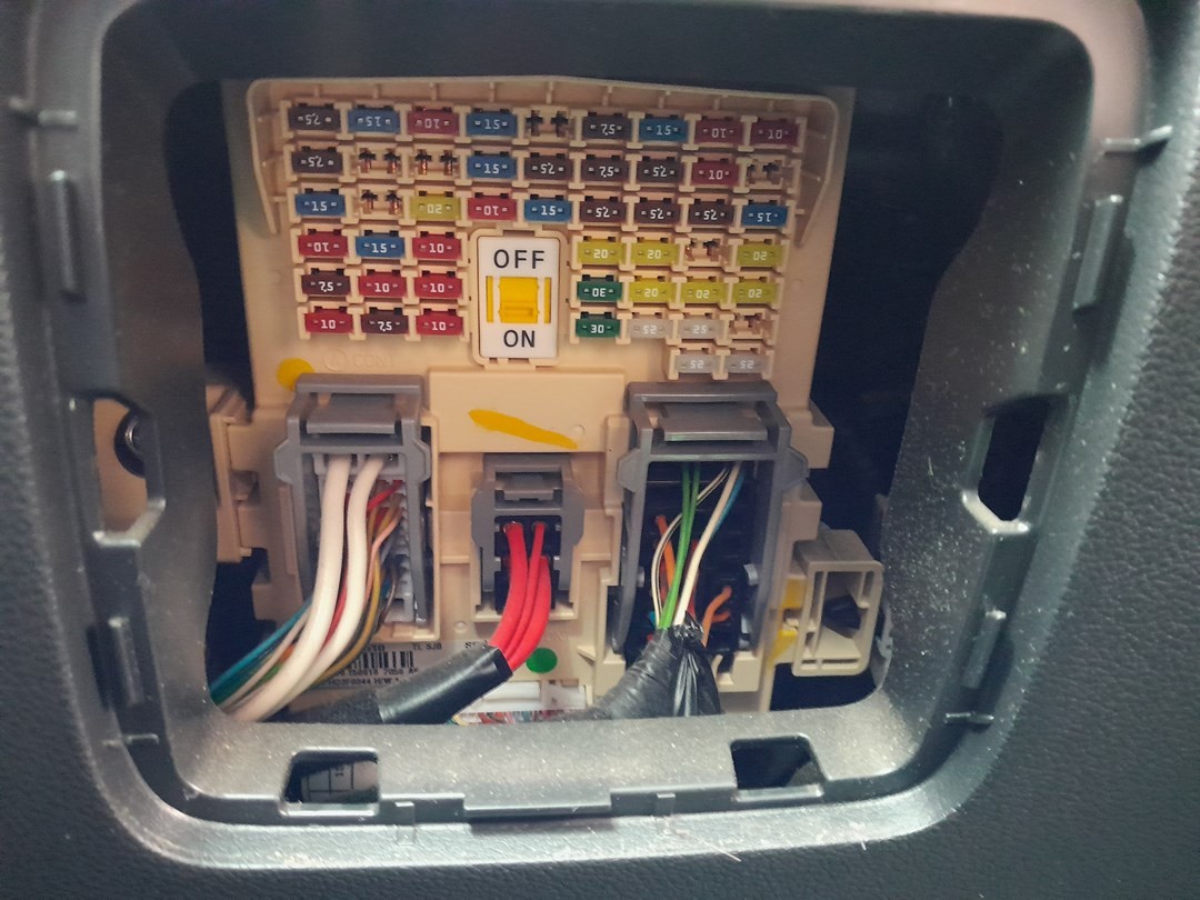 Hyundai Tucson TL interior fuse box under the dashboard